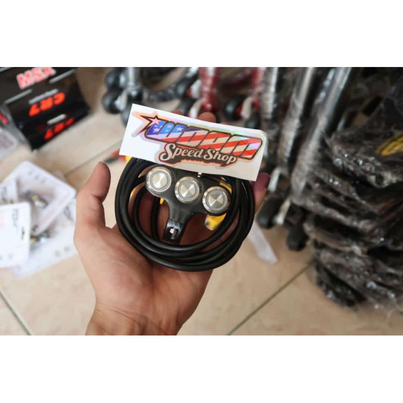 Saklar Kiri Domino Full CNC 3 Tombol Dengan Lampu Universal Semua Motor