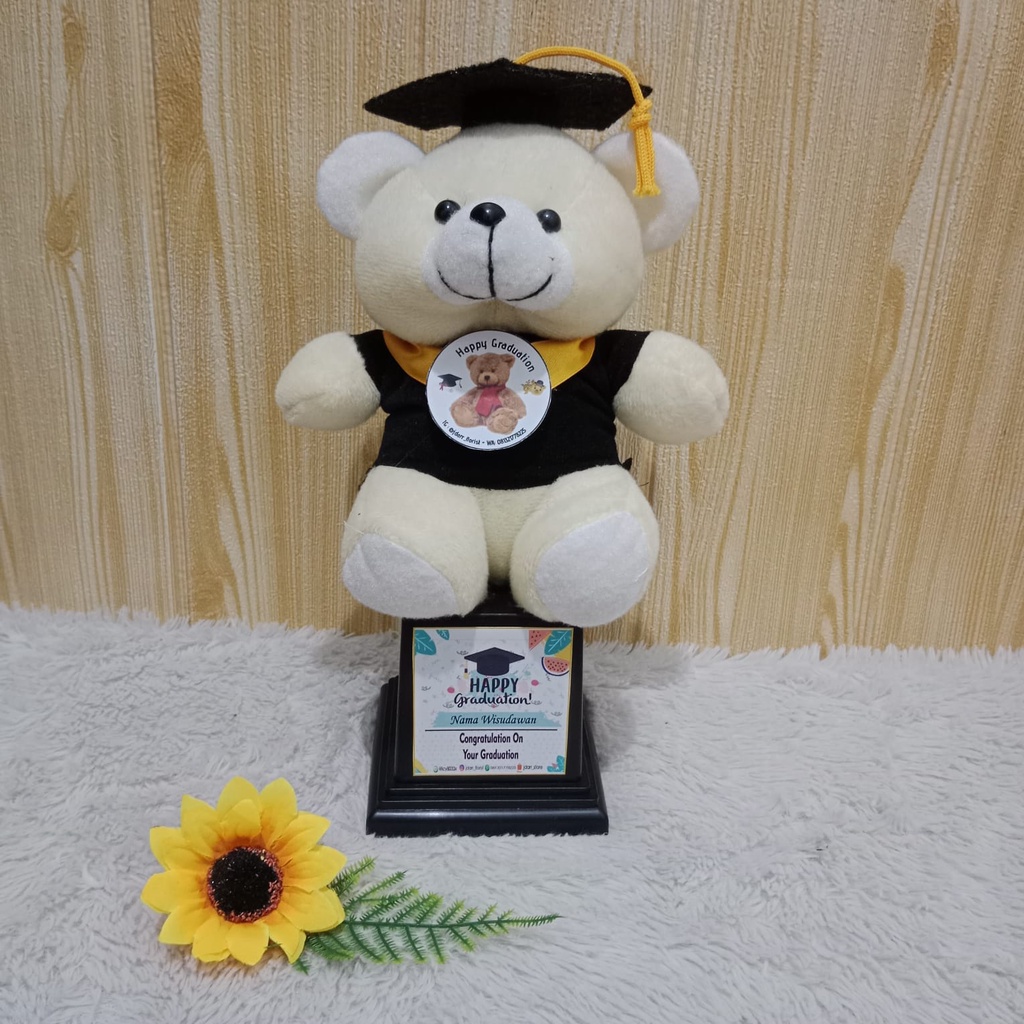 PIALA BONEKA WISUDA / TROPHY BONEKA WISUDA / HADIAH WISUDA / FREE REQUEST NAMA / FOTO DAN LOGO / Boneka Gemoy /