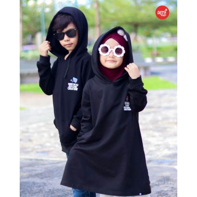 PROMO... ORIGINAL HOODIE AFRAKIDS COUPLE &quot;Under the sea is my Rabb's Creation&quot; 2-12 TAHUN HD001 / HD002