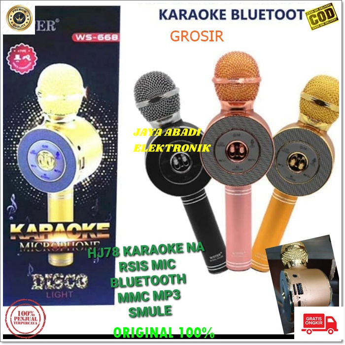 J119 MICROPHONE BLUETOOTH LED MUSIK USB MP3 SMULE KARAOKE NARSIS ECHO MUSIC MICROPHONE VOCAL KTV SYSTEM CAS MIC PORTABLE VOKAL JERNIH ADA OUTPUT NYA UNTUK KE SPEAKER BESAR PRAKTIS BISA BLUETOOTH KE SEGALA JENIS HANDPHONE COCOK UNTUK KARAOKE SMULE DLL