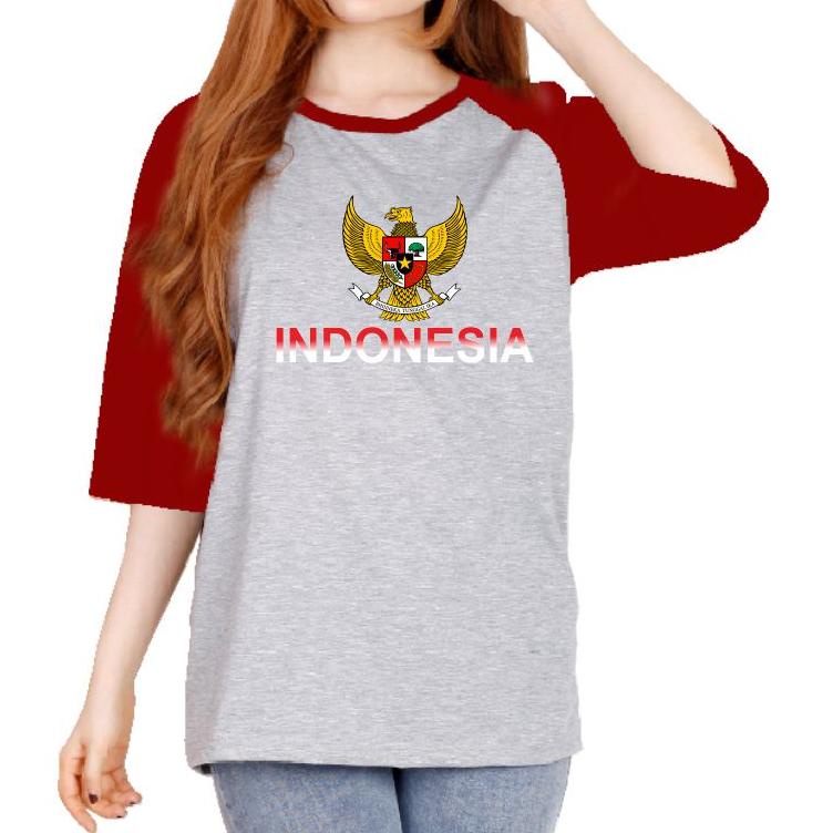 Kaos Seragam 17 Agustus HUT RI kaos kemerdekaan (GARUDA INDONESIA) kaos lengan 3/4 kaos wanita kaos 