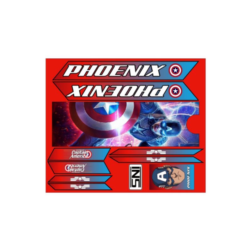 stiker sepeda anak phoenix captain amerika UK sepeda 12/16.