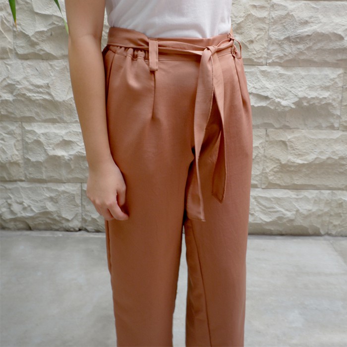 Rosetta Pant - Brown Loose Slim Cut Pant