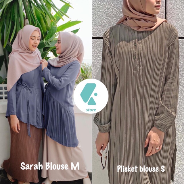 LALA PLISKET BLOUSE BY VANILLA HIJAB | ATASAN WANITA | BLOUSE CANTIK | FASHION WANITA