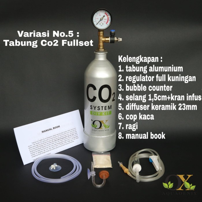 TERMURAH Tabung co2 alumunium DIY cisod/ragul fullset tabung co2 aquascape AR068