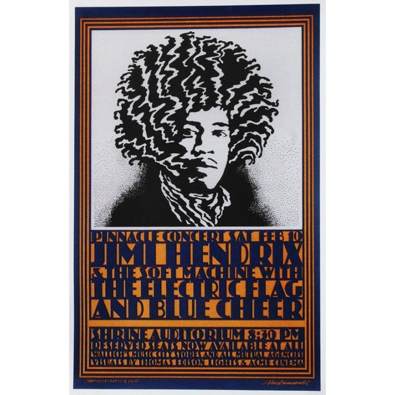 Poster Dinding Vintage Jimi Hendrix