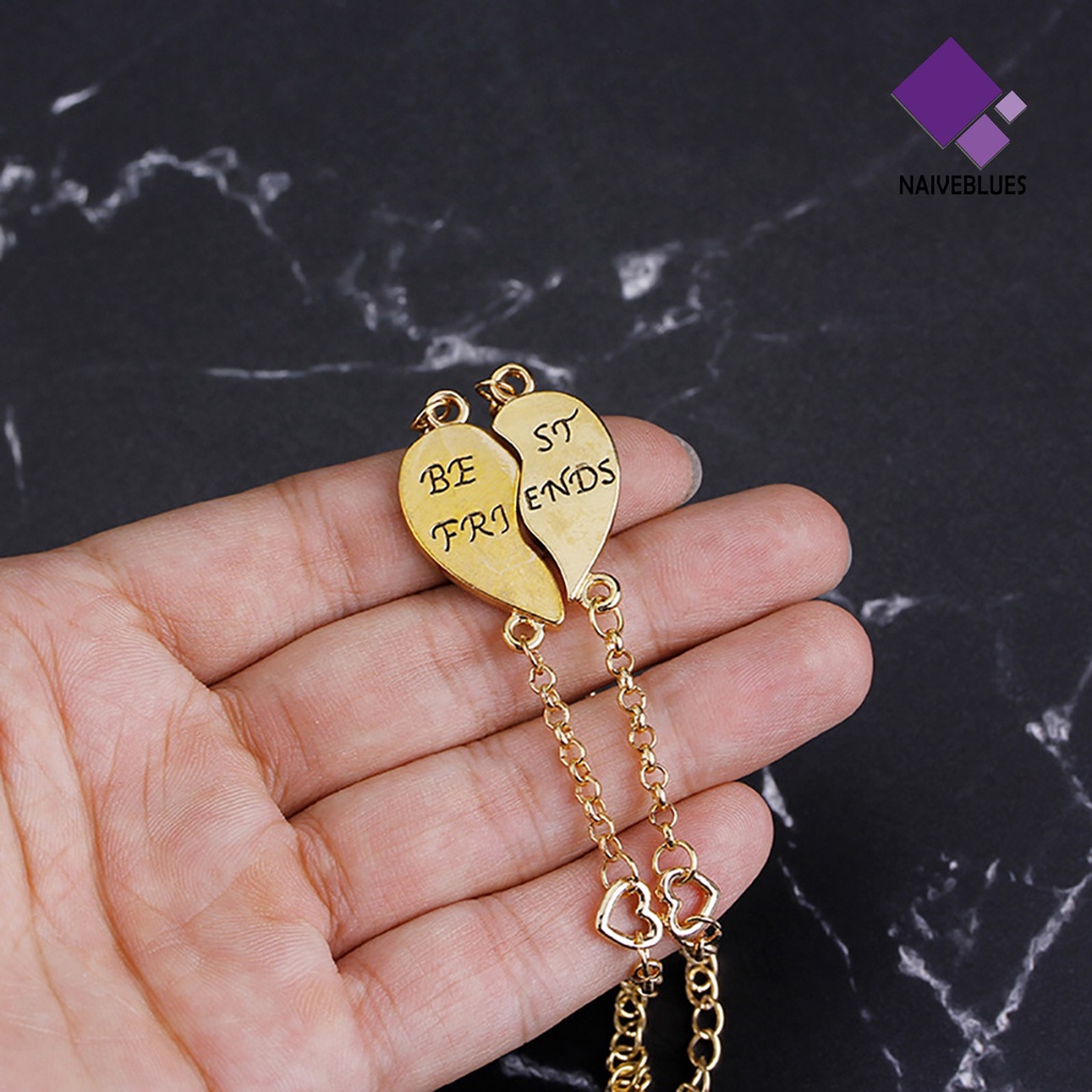 2pcs Gelang Persahabatan Bentuk Hati Untuk Hadiah