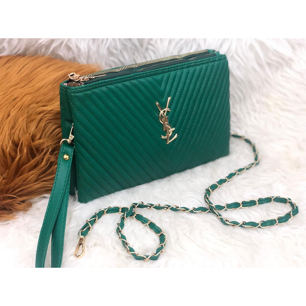 Hand Bag Wanita YSL CEVRON 2RUANG SELEMPANG CERVON WANITA Promo Murah Wallet Kekinian Kado Bagus S2L