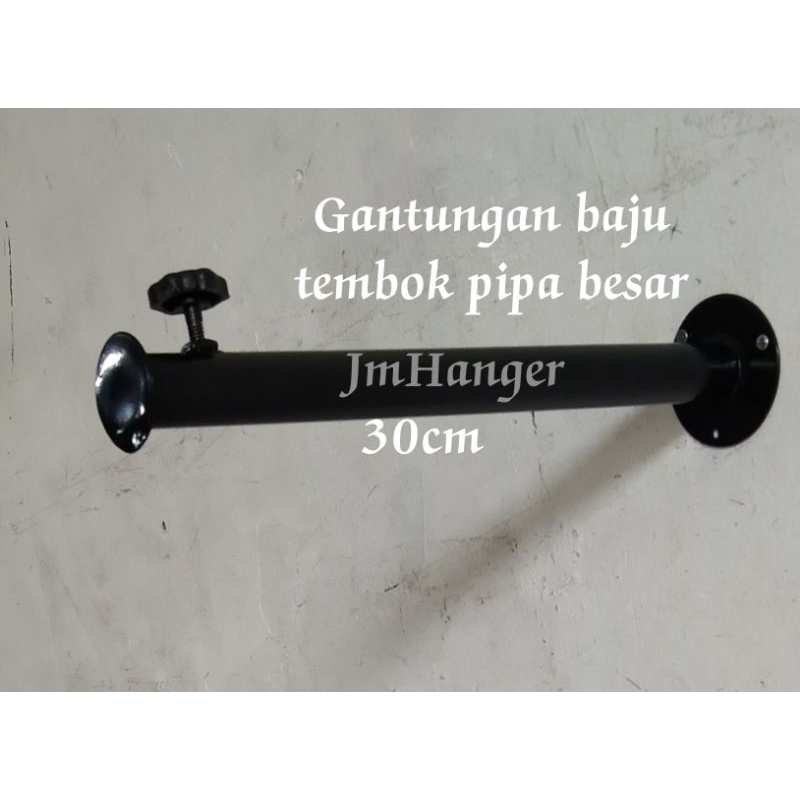 Gantungan Baju Tembok Dinding Pipa Besar Tarik Depan / Gantungan Baju Tembok Besi
