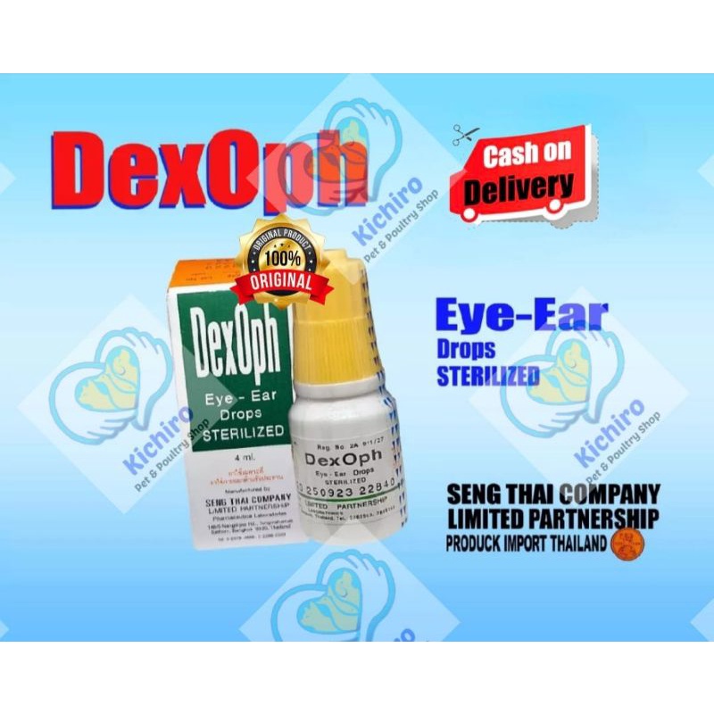 Dexoph 4 ml Dex Oph Obat Tetes Mata dan Telinga Ayam Bangkok Thailand Import