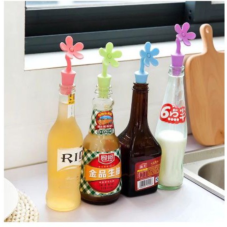 (BOW) Flower bottle cap cover penutup tutupan botol silikon model bunga