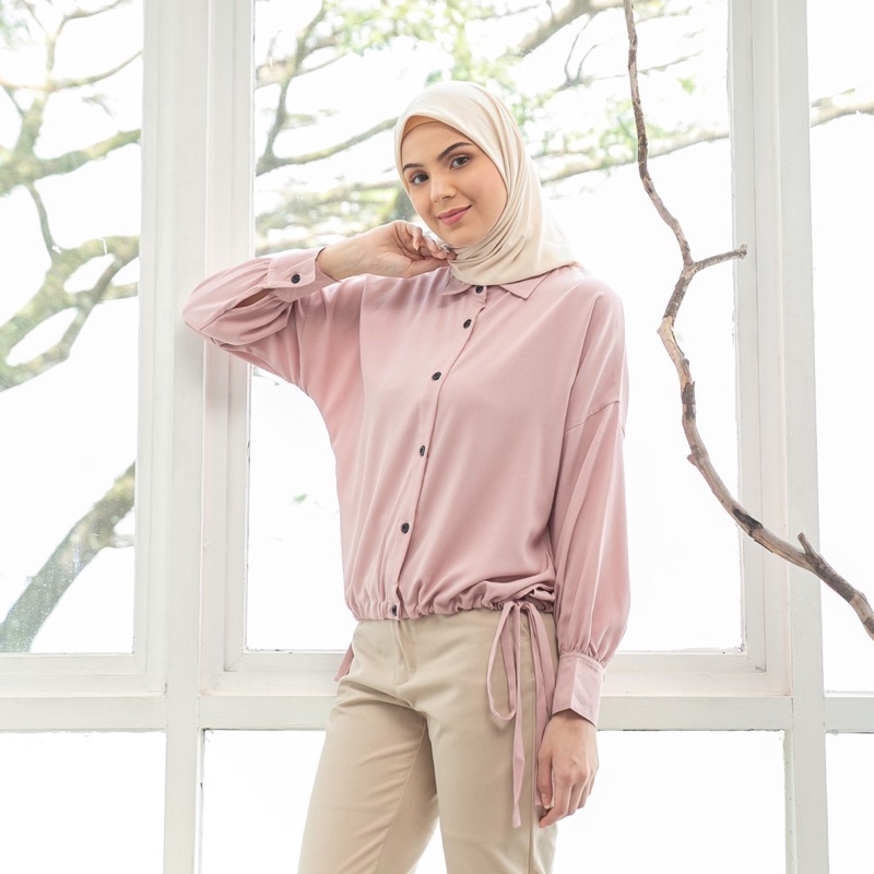 (MGA) KEMEJA ATASAN BLOUSE BECKA KERUT DAILY SHIRT OVERSIZE JUMBO