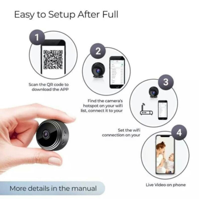 KAMERA PENGINTAI IP Mini Spy Camera WiFi Hidden MAGNET A9 CAMERA 8MP Wireless HD 1080P wifi Kamera bisa pantau luar kota dijamin mantap 100%  MANTAP