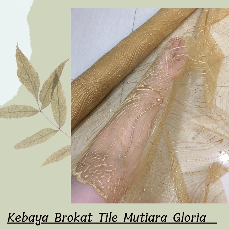 Kebaya Brokat Tile Mutiara Gloria Warna Mustrad