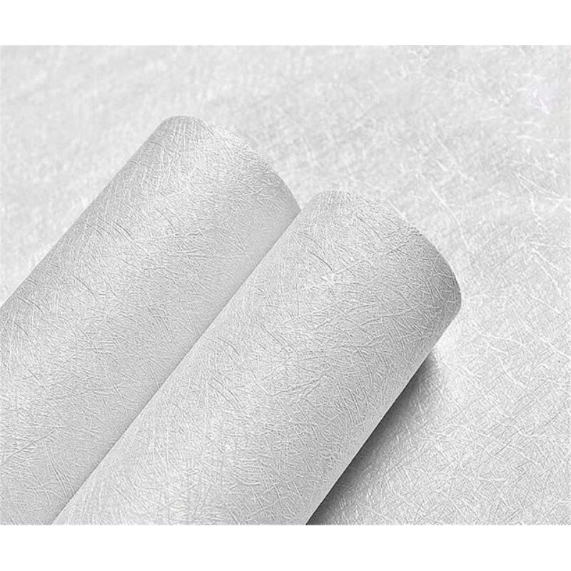 wallpaper dinding putih polos serabut ukuran 45cm×10m