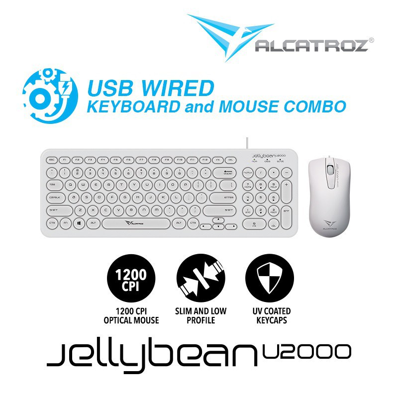 Keyboard Mouse Combo USB Alcatroz Jellybean U2000