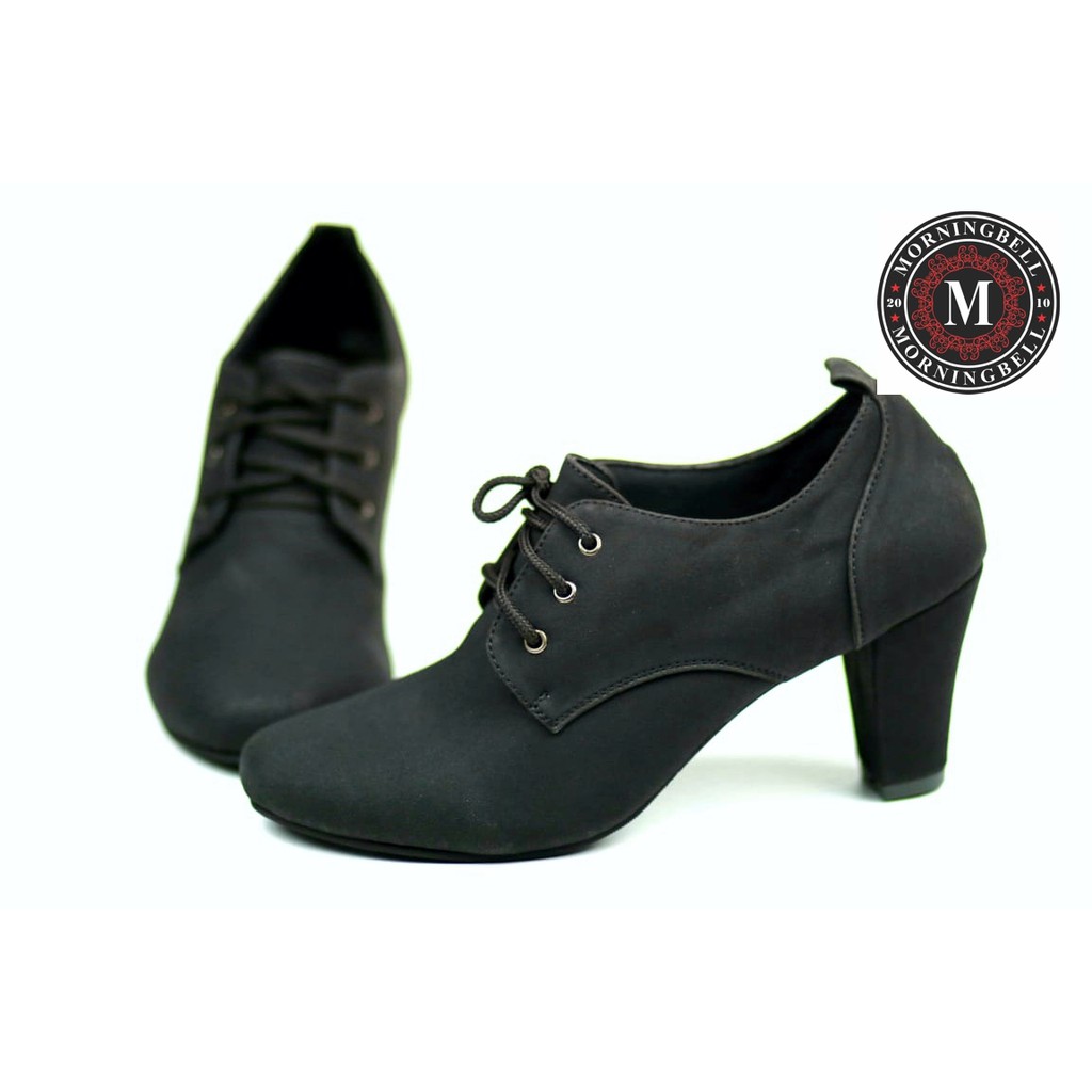 NEW ARRIVAL !! SEPATU WANITA HEELS BOOT HITAM MORNINGBELL ORIGINAL