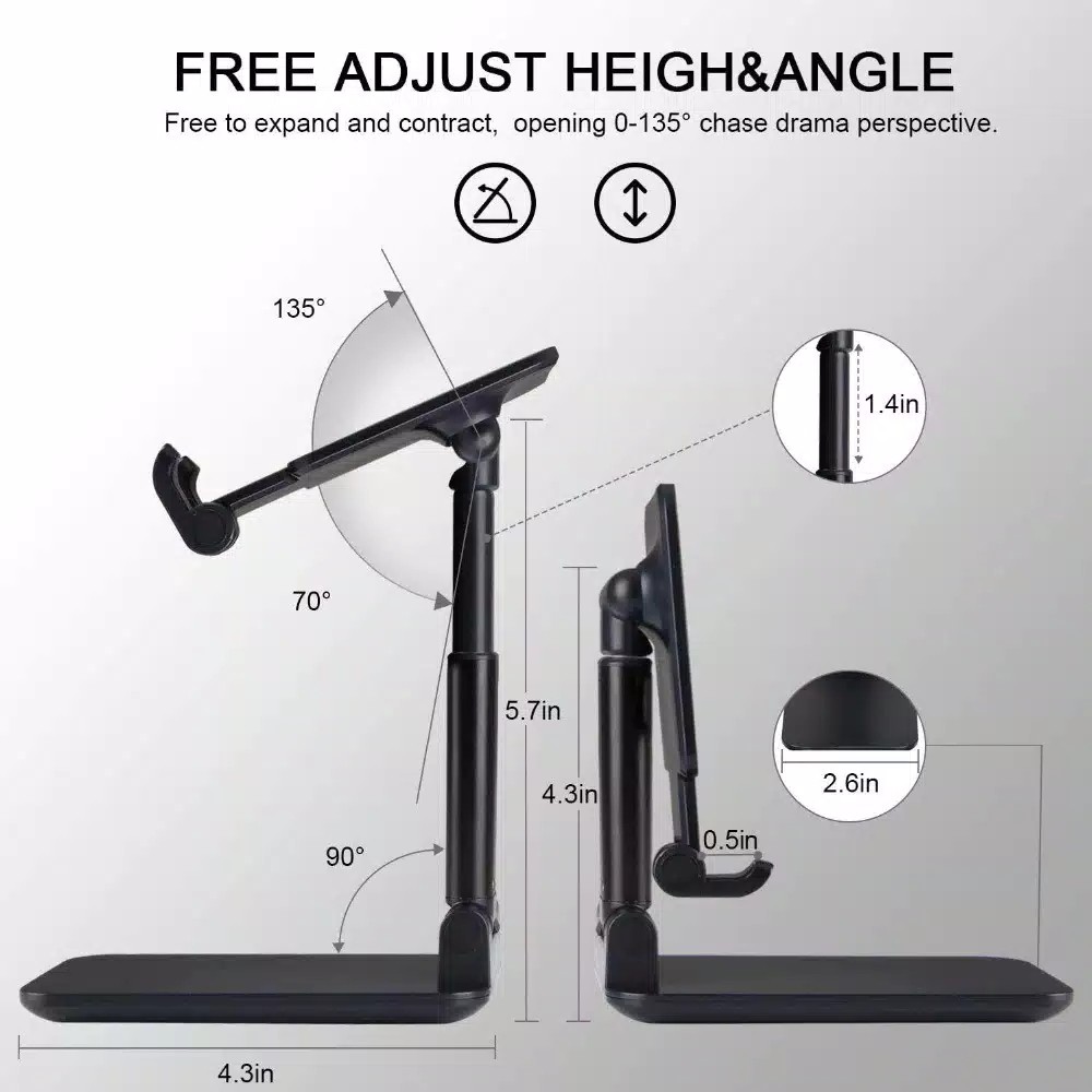 Liftable Foldable Phone Holder Stand HP Di Meja Folding Desktop