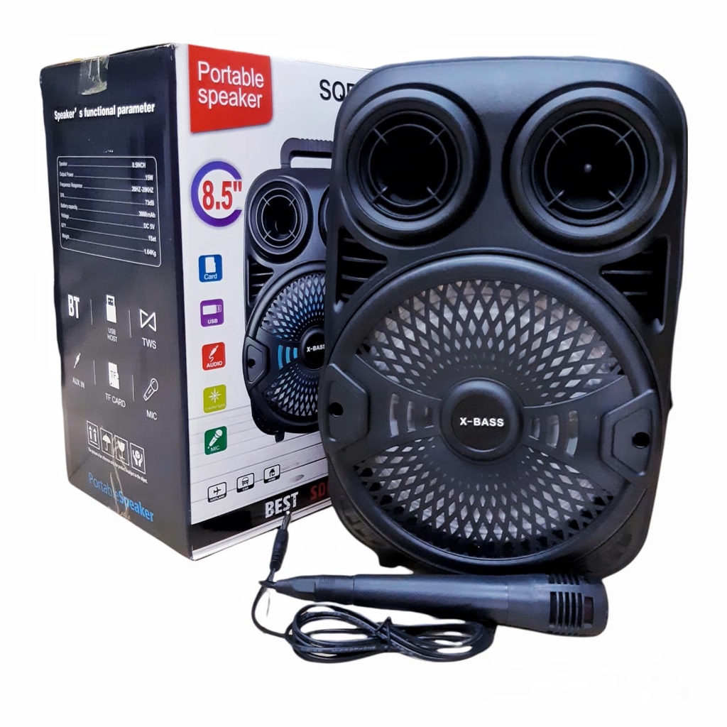 Speaker Bluetooth SQRS805 SQ-805 8.5inch SQRS885 Speaker Plus Mic Karaoke