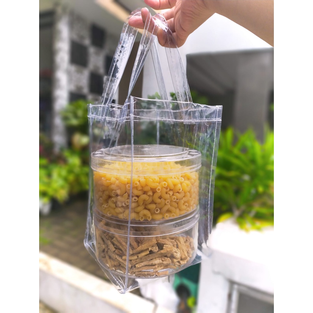 

13x13x20 cm goodie bag toples botol Tas Mika promosi souvernir pernikahan tas transparan