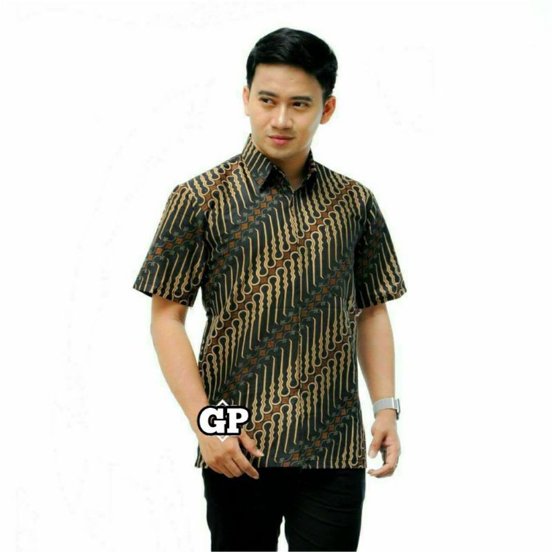 ATASAN BAJU BATIK PRIA COWOK MOTIF PARAANG KECIL LURIK JAWA LENGAN PENDEK M L XL