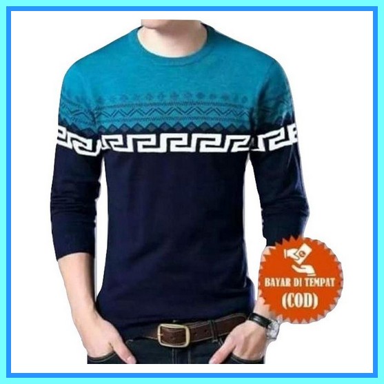 Sweater Cowok Dewasa Import Keren Atasan Tebal Casual Lengan Panjang Distro Rajut Sweater Pria Rajut