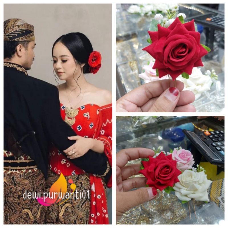 Bunga mawar palsu/Bunga Sanggul