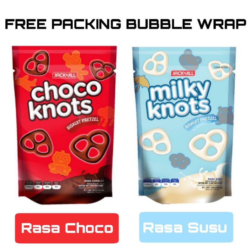 JacknJill Choco Knots Milky Knots 55 Gram