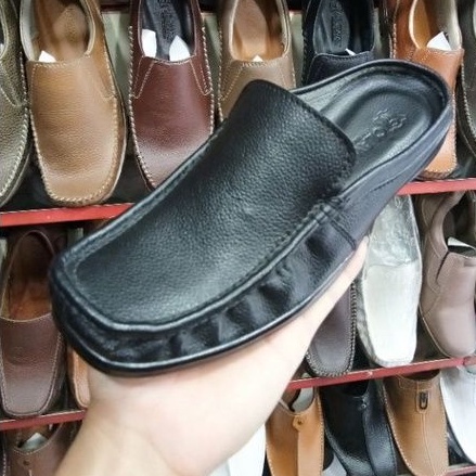 Sepatu Selop Bustong Pria Kulit Asli