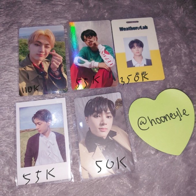 pc jay enhypen pola yet, idc sg22, chary holo, finger heart, scylla reg