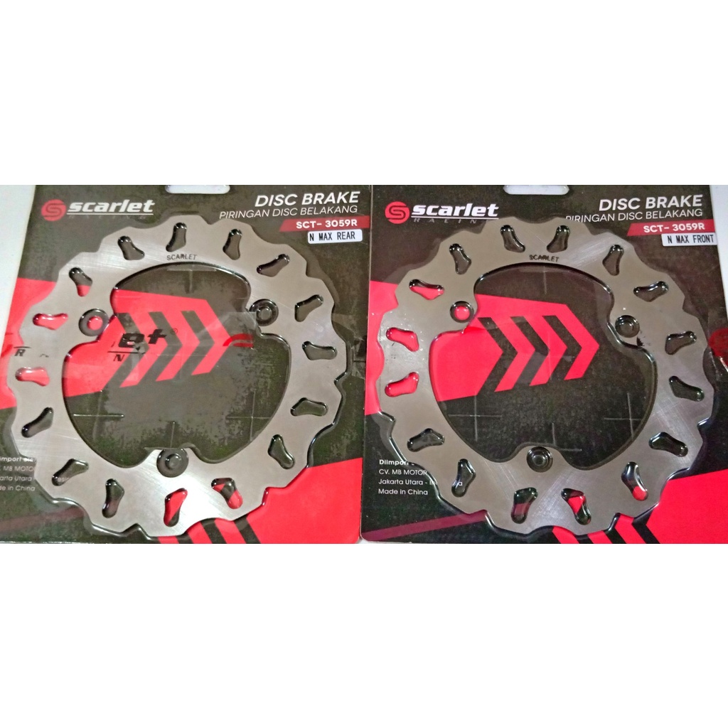 PIRINGAN CAKRAM NMAX SET DEPAN BELAKANG SCARLET RACING CAKRAM NMAX NEW-NMAX OLD SET DEPAN BELAKANG SCARET RACING