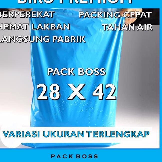 

PREMIUM * BIRU 28x42 (+/-100 lembar) Polymailer Plastik Packing Online