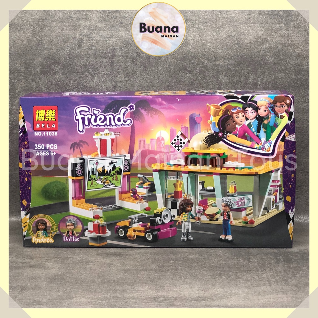 BRICKS FRIENDS PIT STOP MOVIE DINER MAINAN EDUKASI ANAK CEWE FRIEND BRICK BLOCK 11038