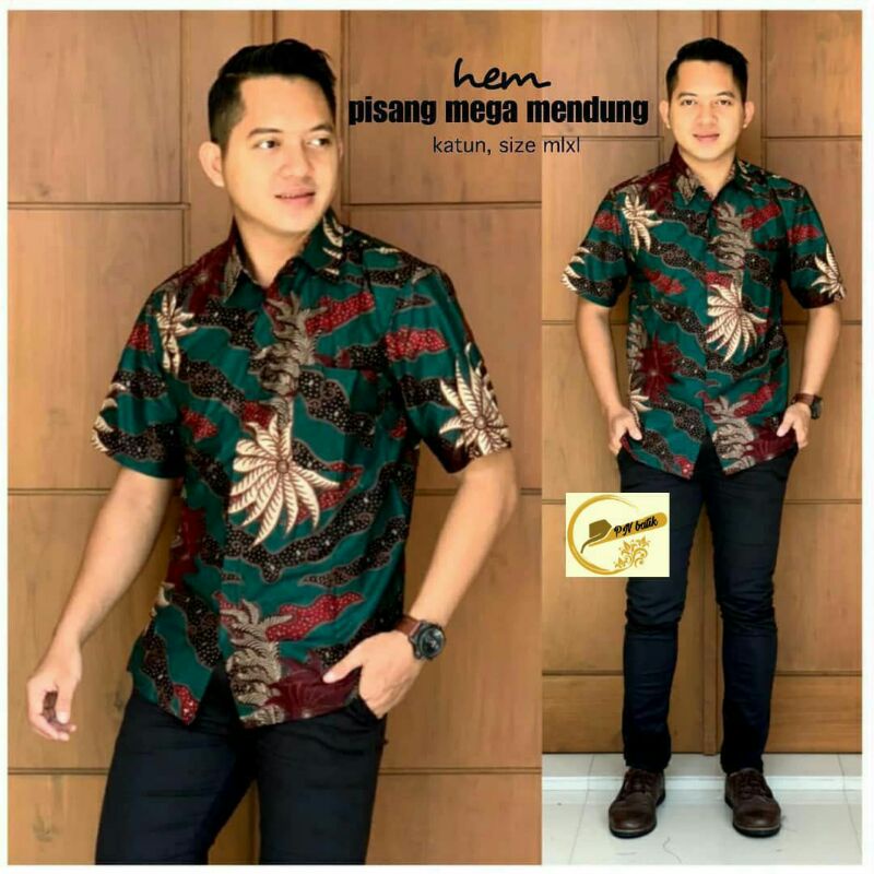 HEM batik atasan batik cowok lengan pendek motif terbaru