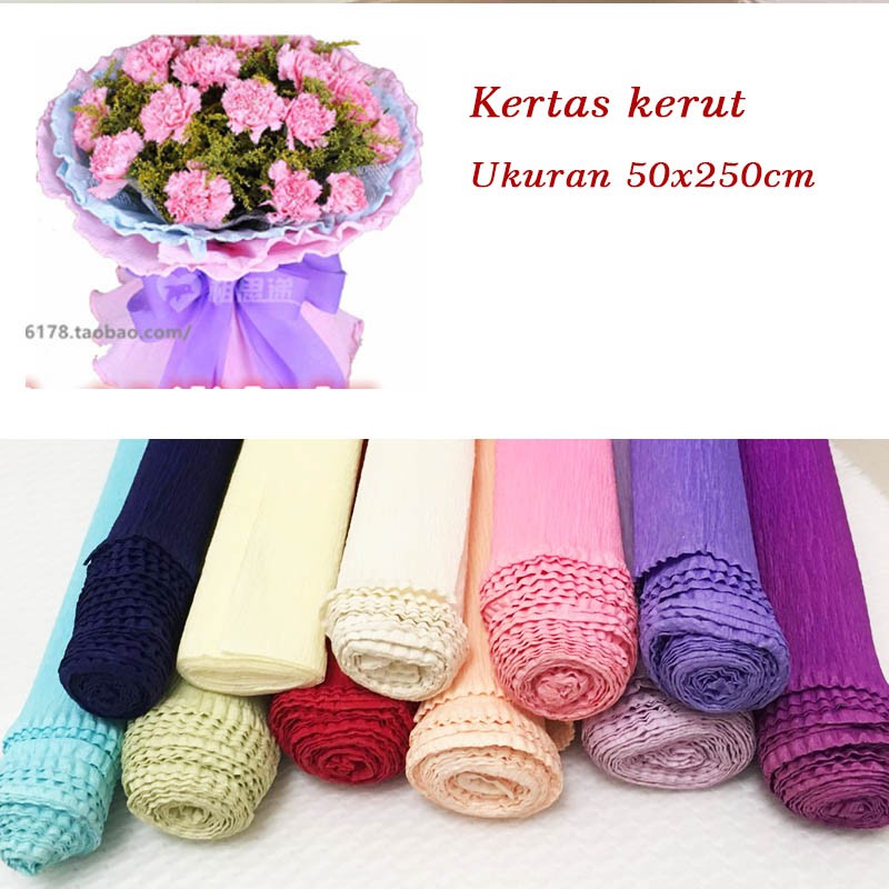 Kertas kerut bahan buket kerajinan  tangan Shopee Indonesia