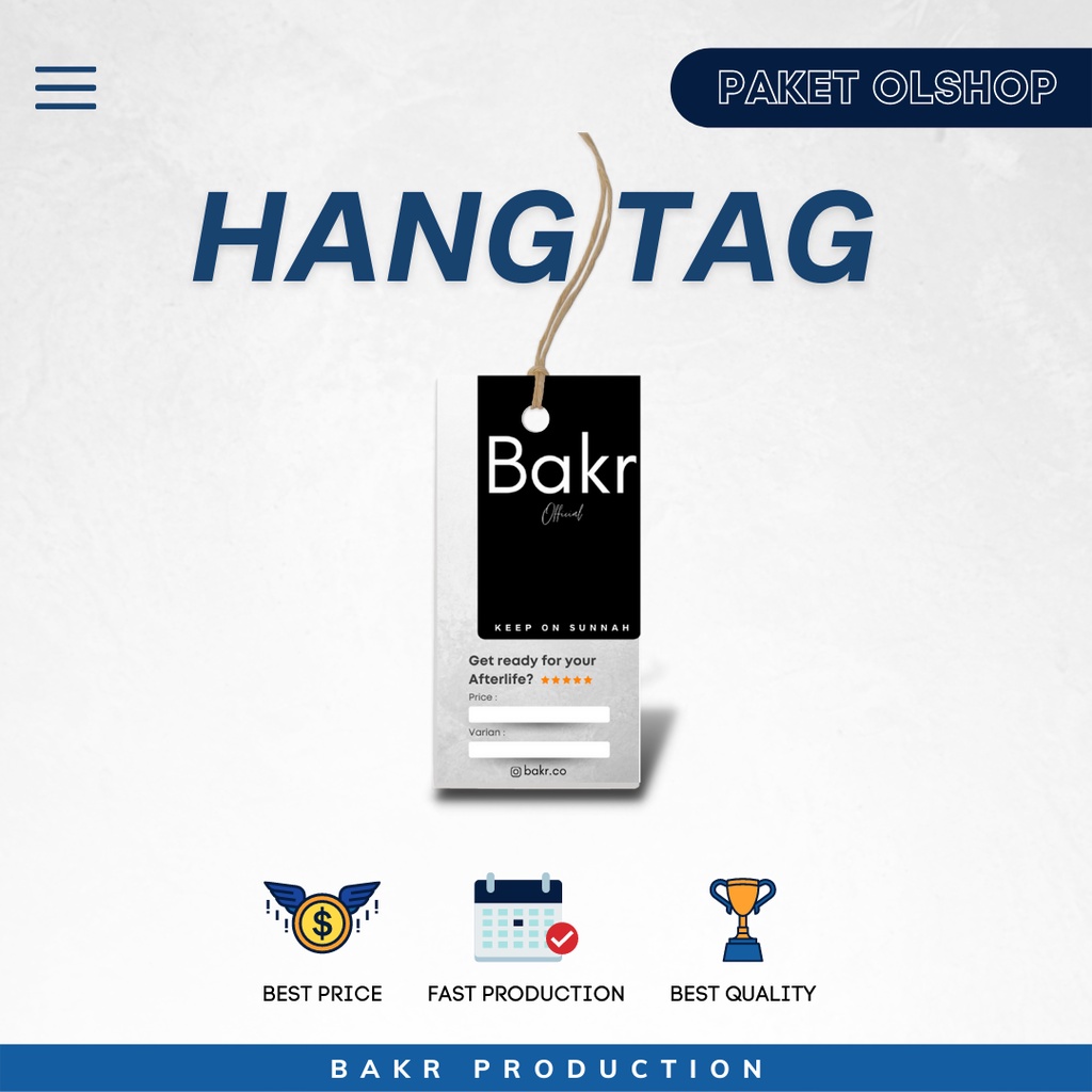 

HANG TAG CUSTOM - CETAK LABEL BAJU HIJAB - LABEL OLSHOP - PRICE TAG - LABEL HARGA