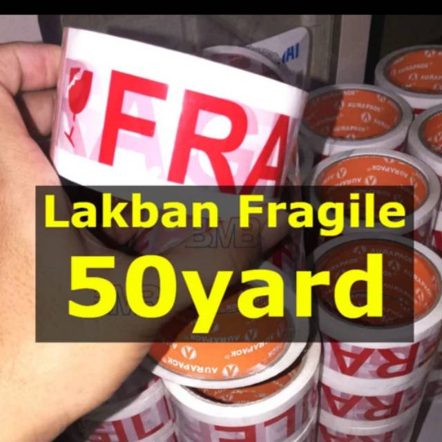 

LAKBAN 50 YARD FRAGILE PRINTED CETAK PUTIH MERAH