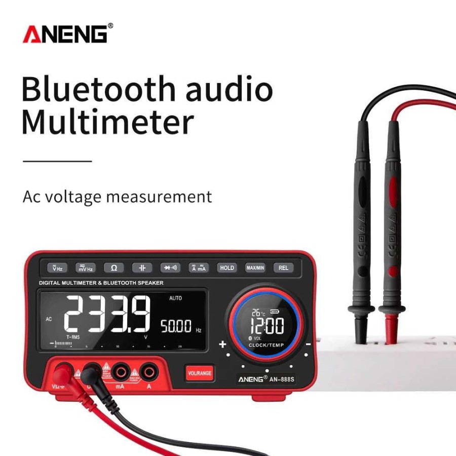 ANENG Digital Multimeter Voltage Tester Bench Bluetooth Speaker AN888S - Black