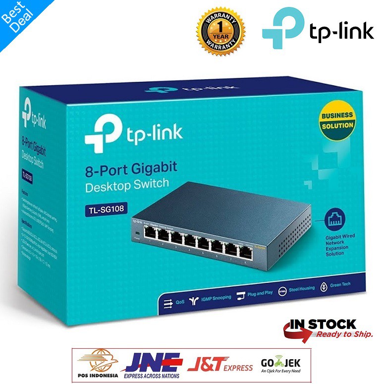 SWITCH 8 Port TP-Link TL-SG108 Gigabit Desktop Switch Steel Case