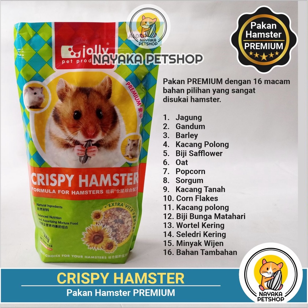 Crispy Hamster 1 kg Pakan Premium Hamster Hamfood Makanan Mix