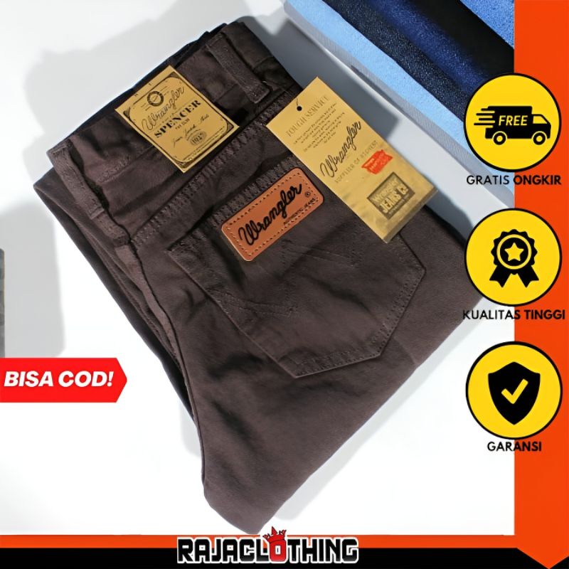 RCL - Celana Jeans Model Standar Regular Wrangl3r Pria - Coklat Brown (28-38)