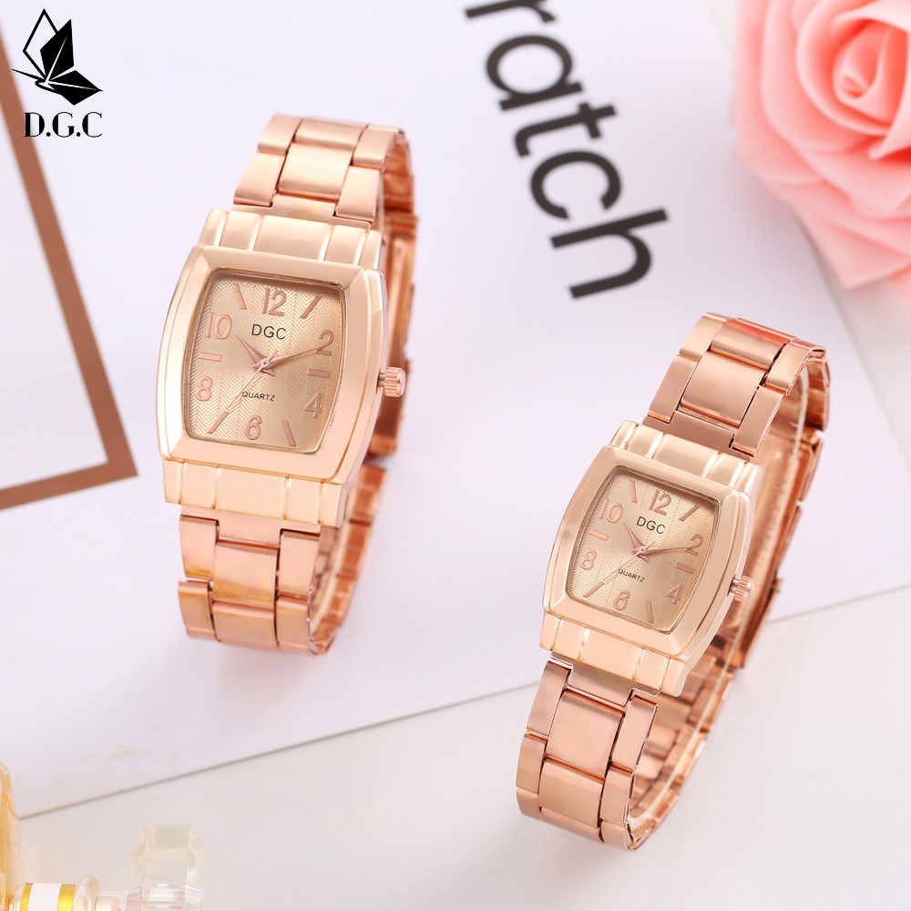 DGC JAM TANGAN WANITA MENONTON TALI STAINLESS STEEL RANTAI WANITA CRYSTAL KRISTAL PREMIUM WOMEN WATCH COUPLE C86