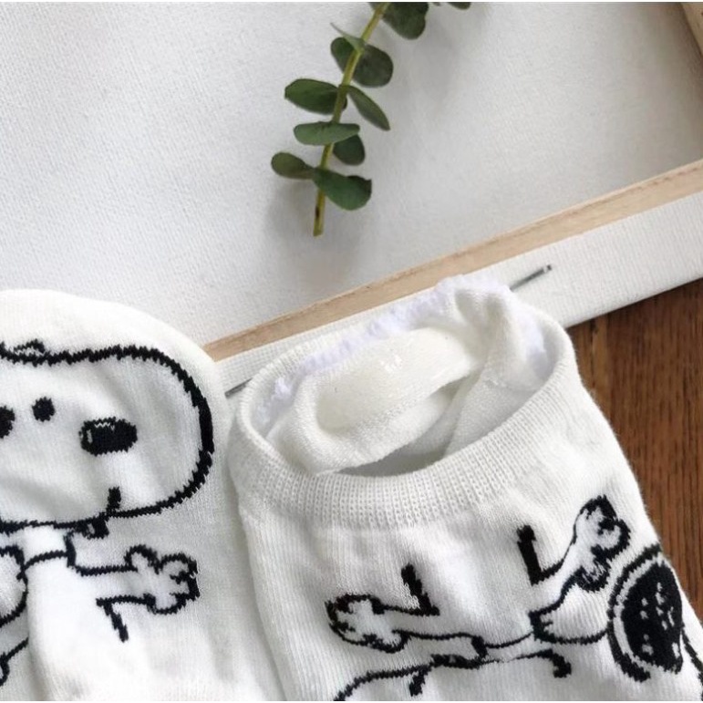 SNOOPY - Kaos Kaki Pendek Invisible Setelapak Kaki/ Kaos Kaki Tumit Dewasa Wanita-4