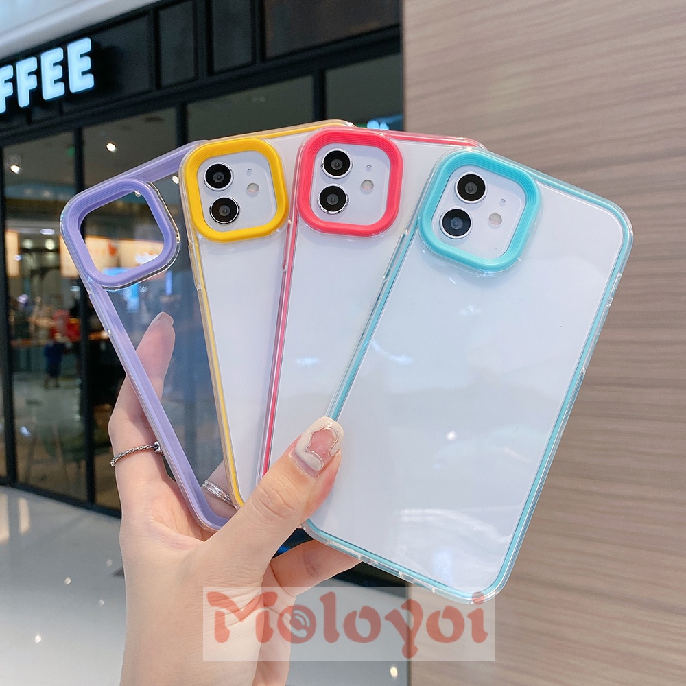 Soft Case TPU Transparan Warna Polos Untuk IPhone 7 8 Plus XR 13 12 11 Pro MAX X XS MAX SE 2020