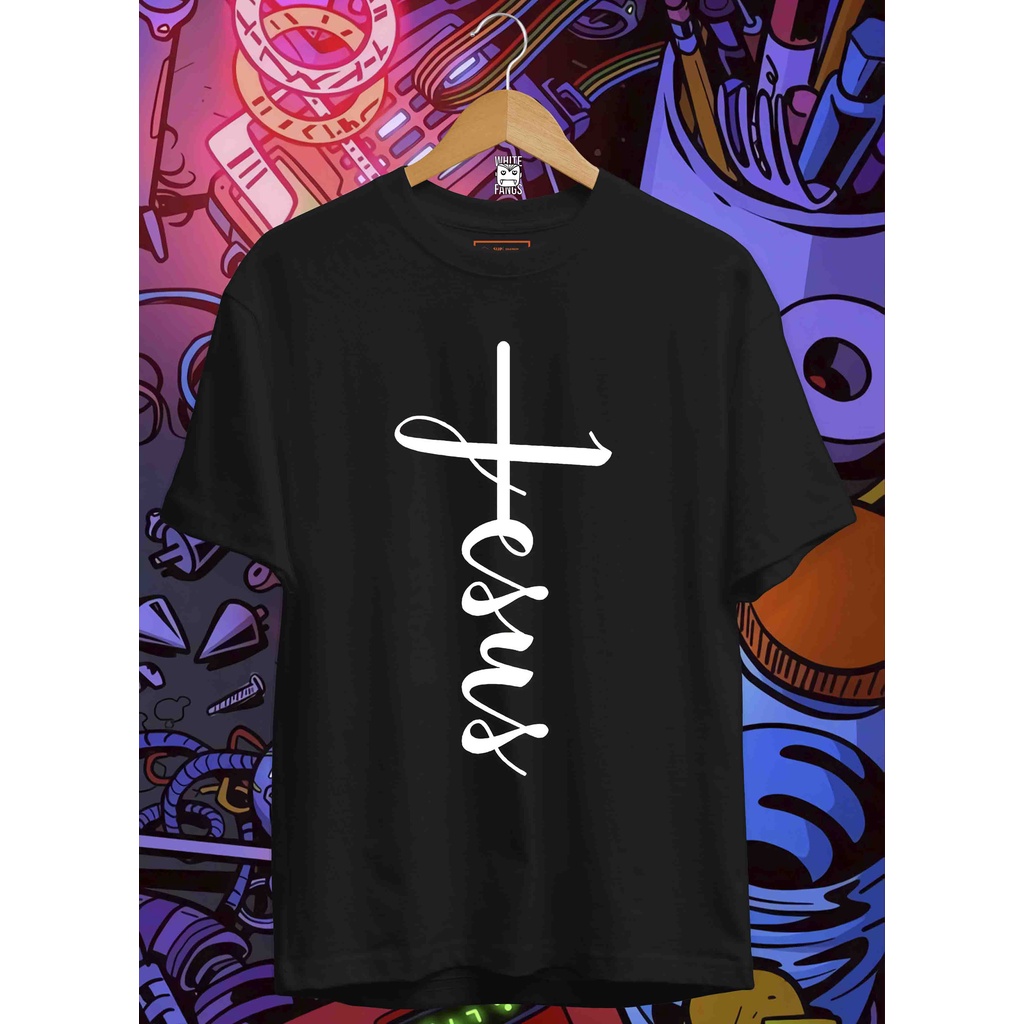 kaos rohani Jesus letter/Yesus/baju unisex pria/wanita