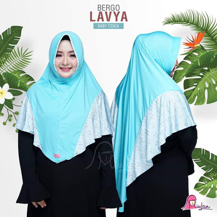 BERGO LAVYA BY MIULAN HIJAB / JILBAB INSTAN KOMBINASI MOTIF DAN POLOS
