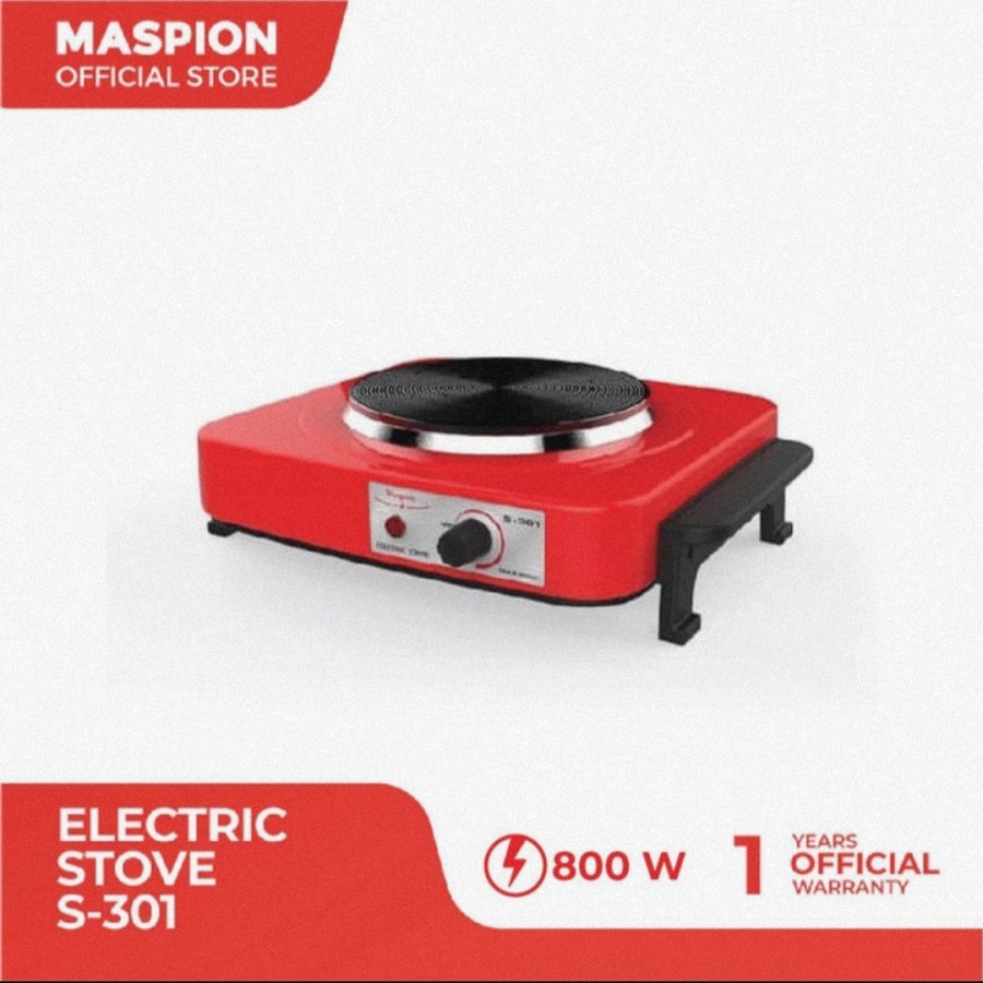 MASPION Kompor Listrik With Heater Plate S 301 - Garansi Resmi 1 Tahun