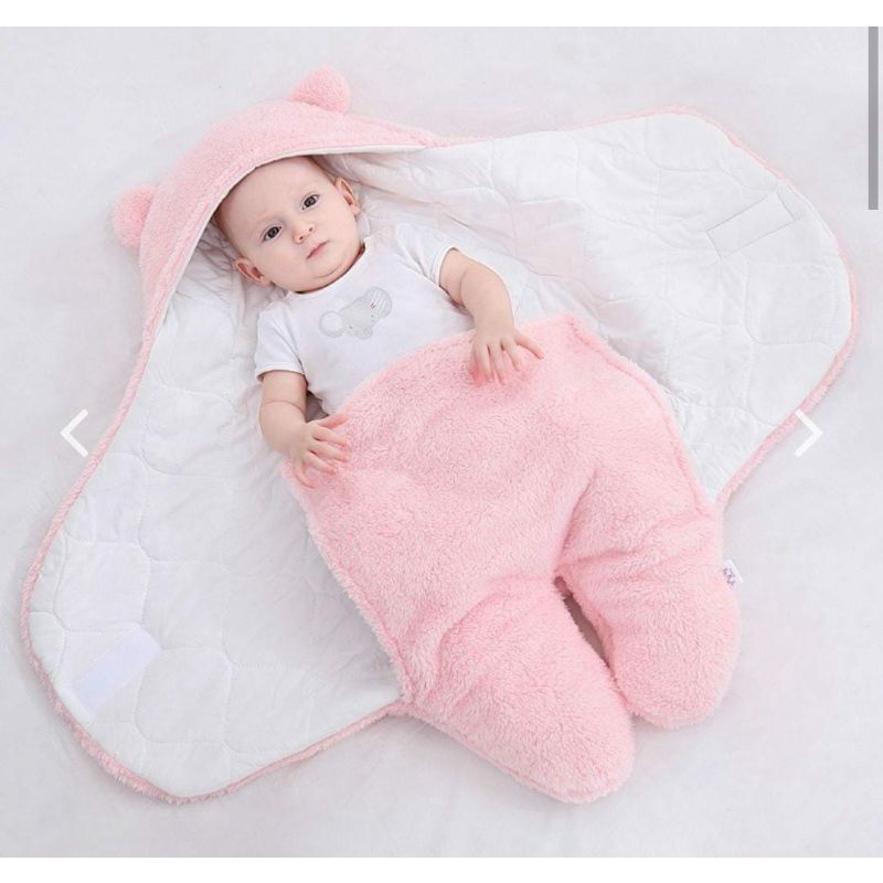 ASNIOSTORE   Selimut Bayi  Bedong Instan  Bulu Halus  Tebal  Karakter  Bahan  Bulu Domba Umur 0 - 6 buBlan