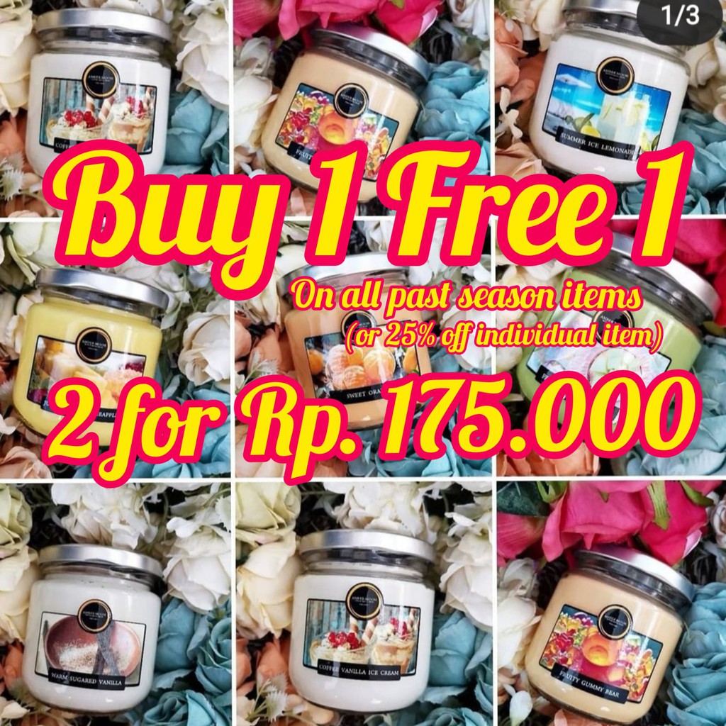 BUY 1 FREE 1 / PILIH SENDIRI / Small Jar Candle 250ml Amber Moon