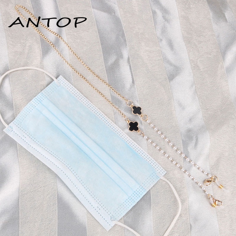 KALUNG MASKER / GANTUNGAN MASKER / STRAP MASK KOREA RANTAI MUTIARA ANTOP